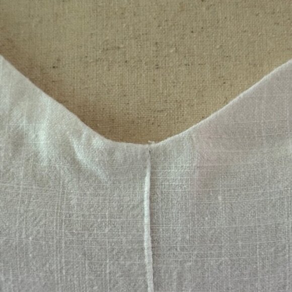 ASOS Design NWT Women's Linen Blend Mini Swing Tie Straps White Sundress Size 12 - Picture 5 of 16